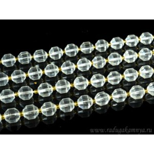 Бусины для рукоделия из горного хрусталя шарик с гранями 9мм, 19см, сет 16 бусин