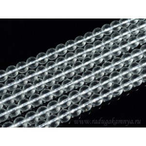 Бусины из горного хрусталя (иск.) шарик 8мм, 40см, 54 бусины