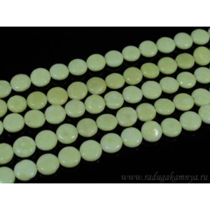 Бусина из жадеита искусственного круг 12*12мм, 39см, 33 бусины
