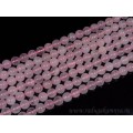 Нитка кварц розовый шарик 8мм гладкий Нитка кварц розовый шарик 8мм гладкий