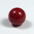 Бусина для серег, коралл красный (иск.), шарик 12мм, отверстие с одной стороны
