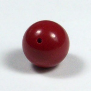 Бусина для серег, коралл красный (иск.), шарик 12мм, отверстие с одной стороны Бусина для серег, коралл красный (иск.), шарик 12мм, отверстие с одной стороны