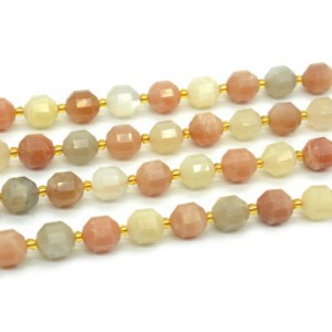 Бусины из беломорита шарик с гранями 9мм, 20см,  сет 15 бусин