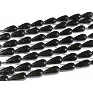 Бусины для рукоделия из оникса черного капля 10*20мм, 40см, 20 бусин