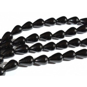 Бусины для рукоделия из оникса черного капля 13*18мм, 40,5см, 22 бусины