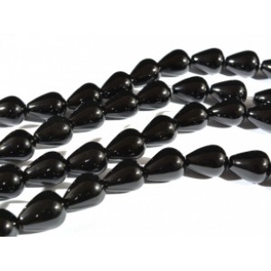 Бусины для рукоделия из оникса черного капля 15*20мм, 40см, 20 бусин