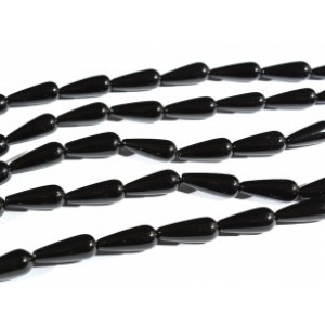 Бусины для рукоделия из оникса черного капля 8*20мм, 40,5см, 20 бусин