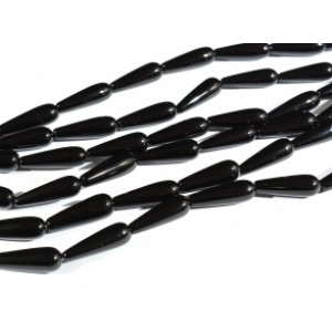 Бусины для рукоделия из оникса черного капля 8*25мм, 40см, 16 бусин