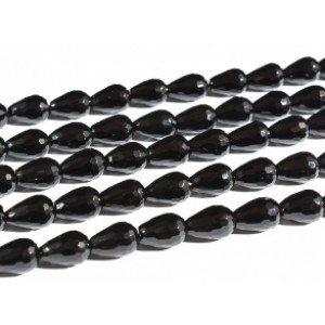 Бусины для рукоделия из оникса черного капля гр.10*14мм, 39см, 28 бусин