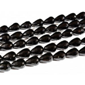Бусины для рукоделия из оникса черного капля гр.15*20мм, 40см, 20 бусин