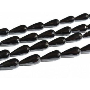 Бусины для рукоделия из оникса черного капля гр.15*30мм, 39см, 13 бусин