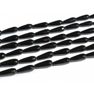 Бусины для рукоделия из оникса черного капля гр.6*16мм, 38см, 24 бусины Бусины для рукоделия из оникса черного капля гр.6*16мм, 38см, 24 бусины