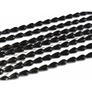 Бусины для рукоделия из оникса черного капля гр.8*12мм, 39,5см, 33 бусины