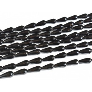Бусины для рукоделия из оникса черного капля гр.8*16мм, 38см, 24 бусины