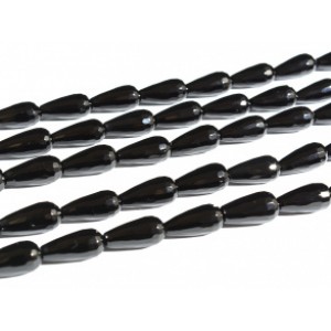 Бусины для рукоделия из оникса черного капля с гранями 10*20мм, 41см, 20 бусин