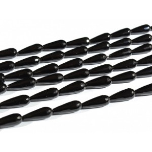 Бусины для рукоделия из оникса черного капля с гранями 8*20мм, 40,5см, 19 бусин Бусины для рукоделия из оникса черного капля с гранями 8*20мм, 40,5см, 19 бусин