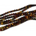 Бусины из бычьего, тигрового, соколиного глаза шарик 6,5мм, 39см, 62 бусины