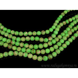 Бусины из варисцита (иск.) шарик 10мм цвет салатовый, 38см, 38 бусин