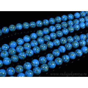 Бусины из варисцита (иск.) шарик 12мм цвет синий 1, 39см, 33 бусин Бусины из варисцита (иск.) шарик 12мм цвет синий 1, 39см, 33 бусин