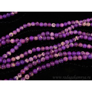 Бусины из варисцита (иск.) шарик 6мм цвет фиолетовый, 38см, 62 бусины Бусины из варисцита (иск.) шарик 6мм цвет фиолетовый, 38см, 62 бусины