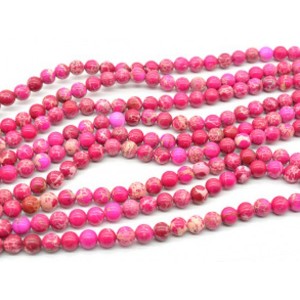 Бусины из варисцита (иск.) шарик 8мм цвет фуксия, 38,5см, 48 бусин Бусины из варисцита (иск.) шарик 8мм цвет фуксия, 38,5см, 48 бусин