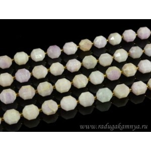 Бусины для рукоделия из кунцита шарик с гранями 10мм, 19см, сет 14 бусин