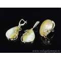 Кольцо и серьги с агатом