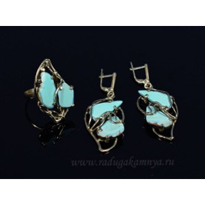 Кольцо и серьги с бирюзой