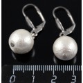 Серьги жемчуг белый иск. хлопковый (Япония) шарик 12мм