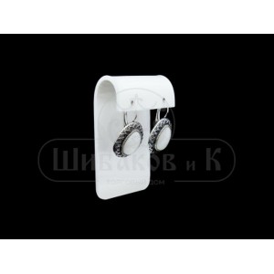 Серьги перламутр (размер камня 18*13 мм)