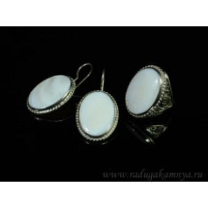 Кольцо и серьги перламутр