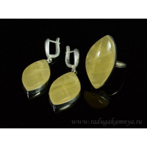 Кольцо и серьги с кальцитом