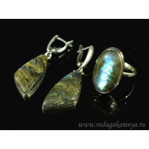Кольцо и серьги лабрадор