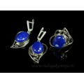 Кольцо и серьги с лазуритом