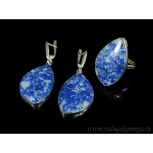 Кольцо и серьги с лазуритом