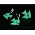 Кольцо и серьги с малахитом "Рыбка" 28*33мм Кольцо и серьги с малахитом "Рыбка" 28*33мм