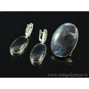 Кольцо и серьги петерсит " Овал "