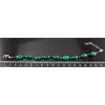 Браслет из малахита, бочонок 12х8мм и шарик 4мм, на застежке