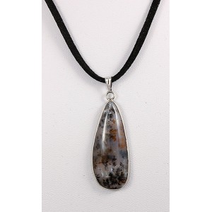 Кулон из агата мохового, треугольник 35х15мм