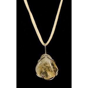 Кулон из цитрина в мельхиоре, галтовка 25х20мм