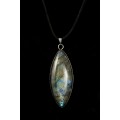 Кулон из лабрадорита, листик 54х21мм