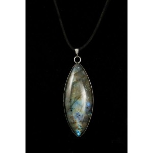 Кулон из лабрадорита, листик 54х21мм