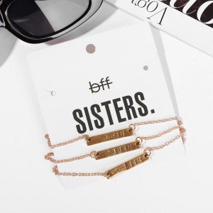 Кулоны "Неразлучники" три сестры, цвет чёрный, цвет золотистый, 45 см