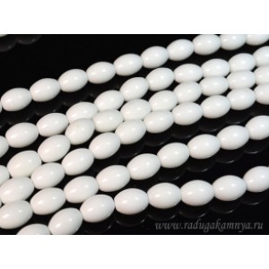 Бусины из агата белого (иск.) бочонок 12*16мм, 40см, 25 бусин