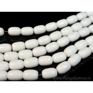 Бусины из агата белого (иск.) бочонок 13*18мм, 39см, 21 бусин