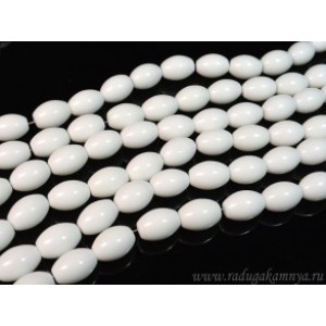 Бусины из агата белого (иск.) бочонок 13*18мм, 39см, 22 бусины
