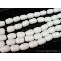 Бусины из агата белого (иск.) бочонок 15*20мм, 38,5см, 20 бусин