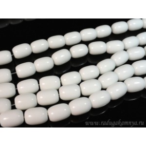 Бусины из агата белого (иск.) бочонок 15*20мм, 38,5см, 20 бусин