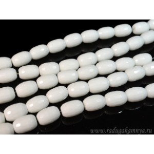 Бусины из агата белого (иск.) бочонок гр. 13*18мм, 40,5см, 22 бусины