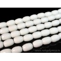 Бусины из агата белого (иск.) бочонок гр. 15*20мм, 40,5см, 20 бусин